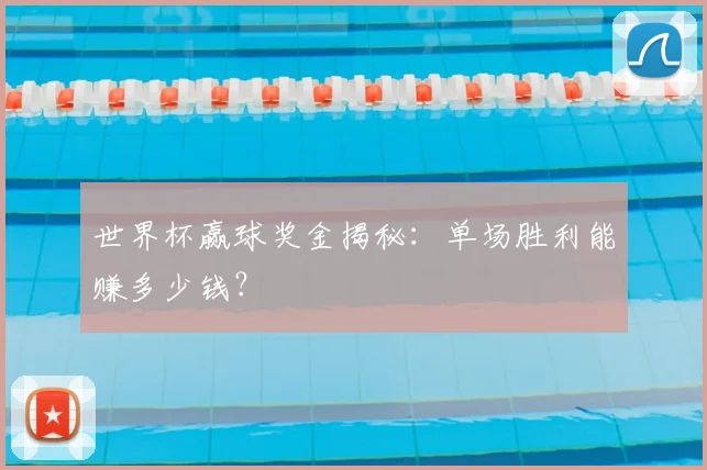 世界杯赢球奖金揭秘:单场胜利能赚多少钱?